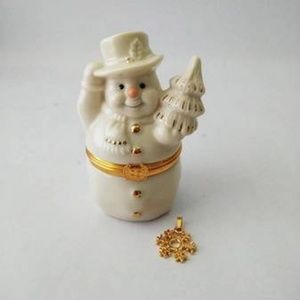 Lenox Snowman's Surprise Box Trinket w/Pendant
